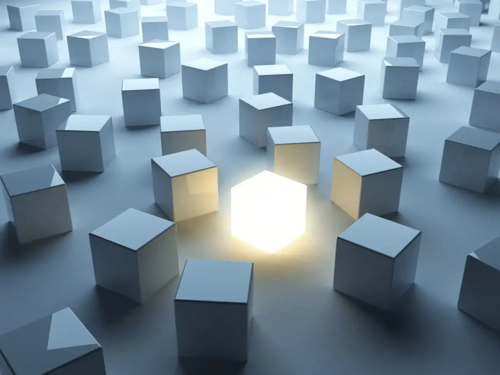 What makes us different - Different. Abstract 3D background of business